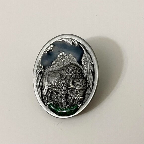 Vintage 90s Siskiyou Bison Buffalo Pin - Picture 9 of 9